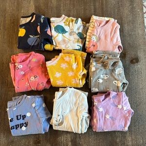 Bundle of NINE girls pjs
